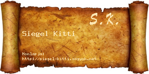 Siegel Kitti névjegykártya