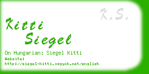 kitti siegel business card